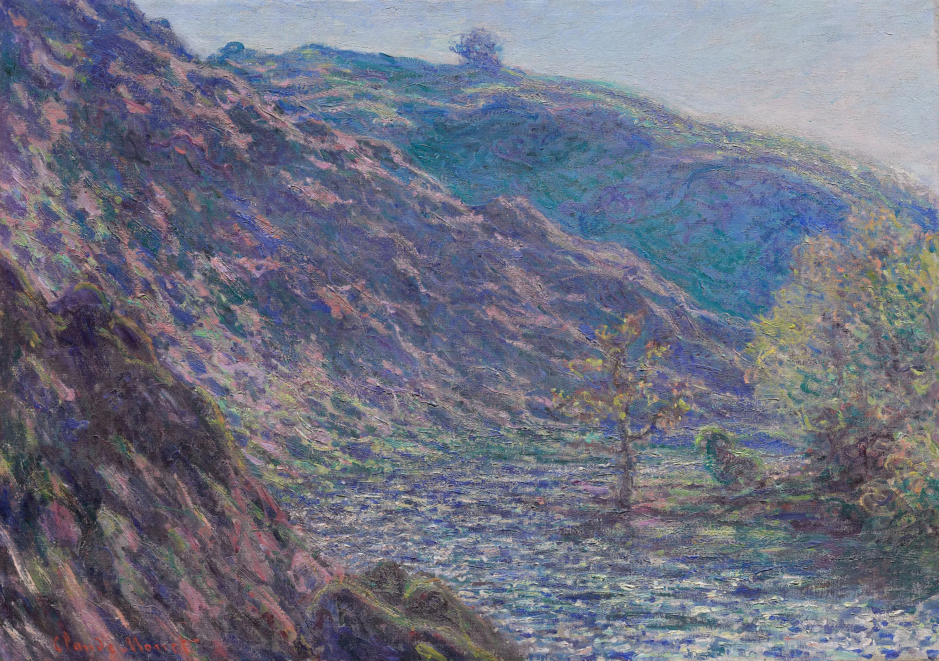 Claude Monet - Der Fluss Petite Creuse - handgemaltes Kunstgemälde - Gemälde in Öl auf Leinwand