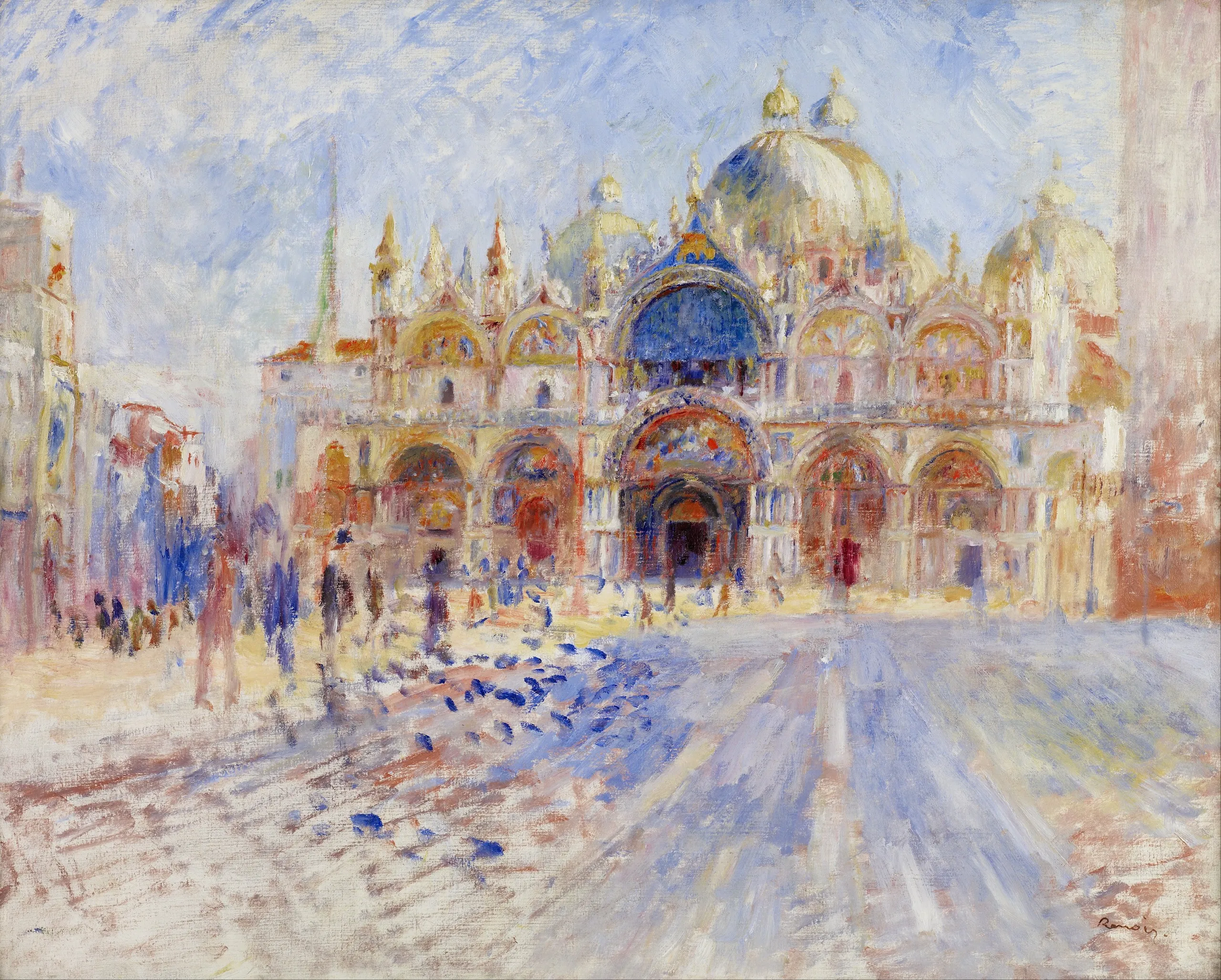 Pierre-Auguste Renoir - Piazza San Marco, Venezia - quadro su tela dipinto a mano per il soggiorno - riproduzione
