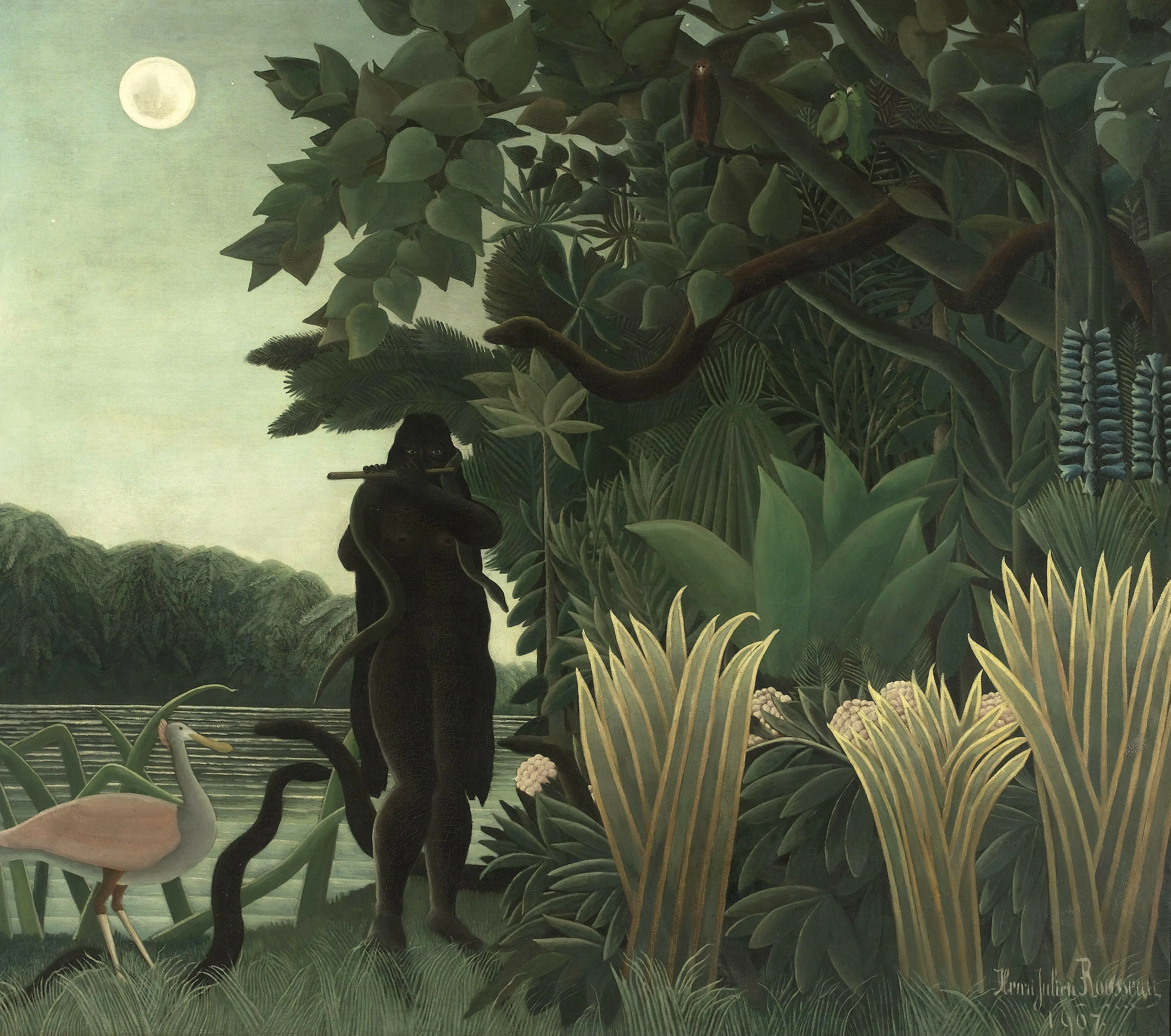 Henri Rousseau - The Snake Charmer - oil painting reproduction for the living room - on canvas
