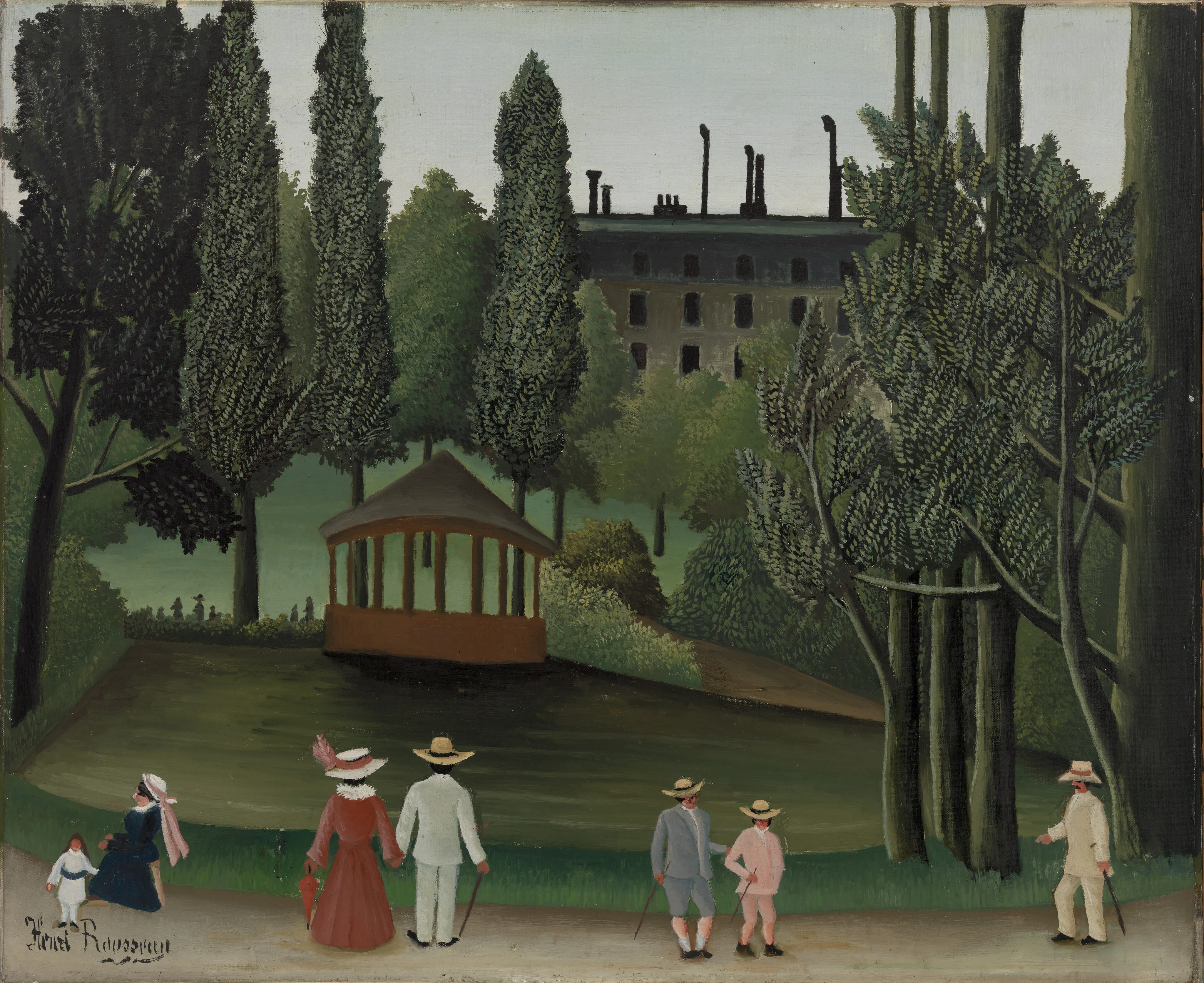Henri Rousseau - Blick auf den Parc Montsouris, der Pavillon - Kunstgemälde auf Leinwand - handgemaltes Gemälde