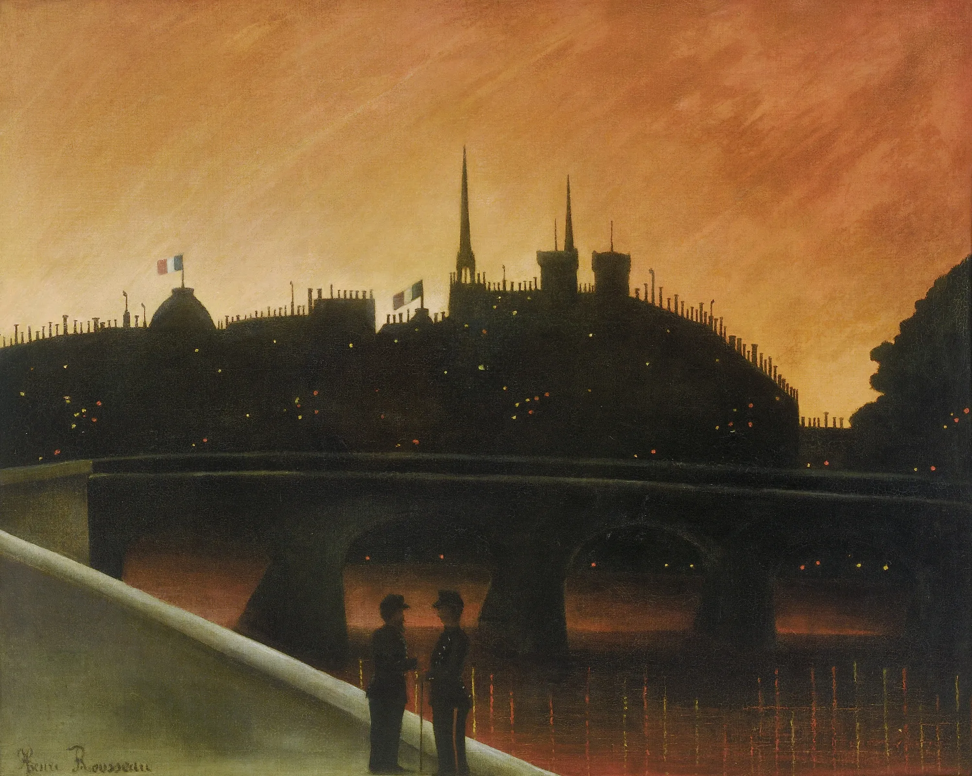 Henri Rousseau - Blick auf die Île de la Cité, Paris - Kunstgemälde auf Leinwand - handgemaltes Gemälde