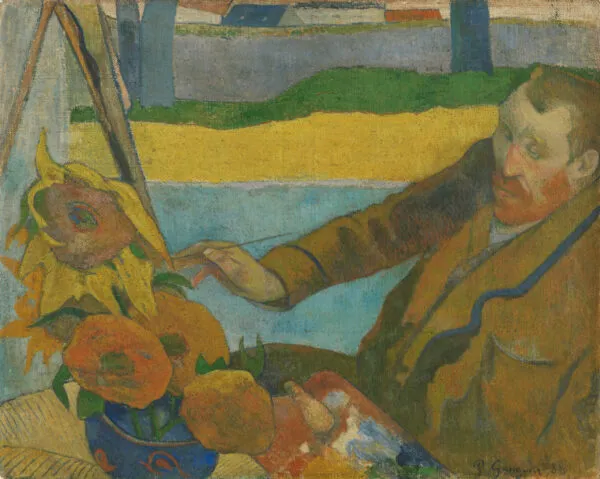 Paul Gauguin - Vincent van Gogh dipinge i girasoli - quadro su tela dipinto a mano - riproduzione