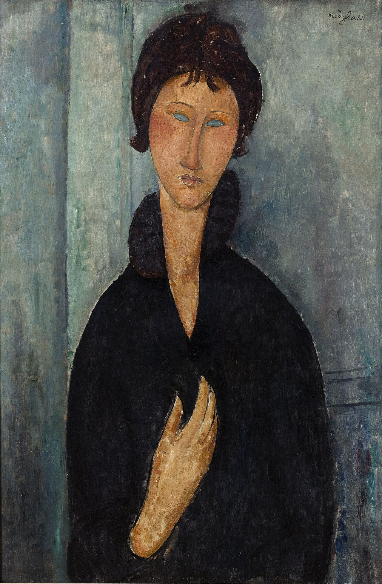 Amedeo Modigliani – Ženska z modrimi očmi – ročno naslikana reprodukcija, olje na platnu