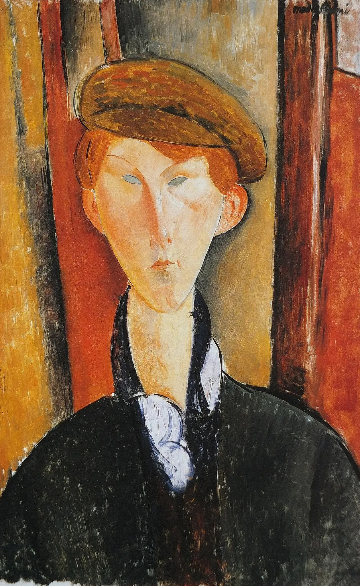 Amedeo Modigliani - Junger Mann mit Mütze - Kunstgemälde für das Wohnzimmer - Gemälde auf Leinwand als Reproduktion