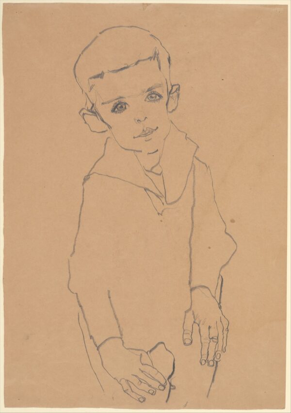 Egon Schiele - Portret Herberta Rainerja - ročno slikana umetniška slika - olje na platnu