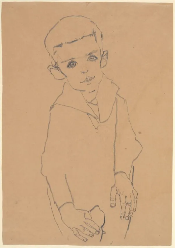Egon Schiele - Ritratto di Herbert Rainer - quadro su tela dipinto a mano - riproduzione