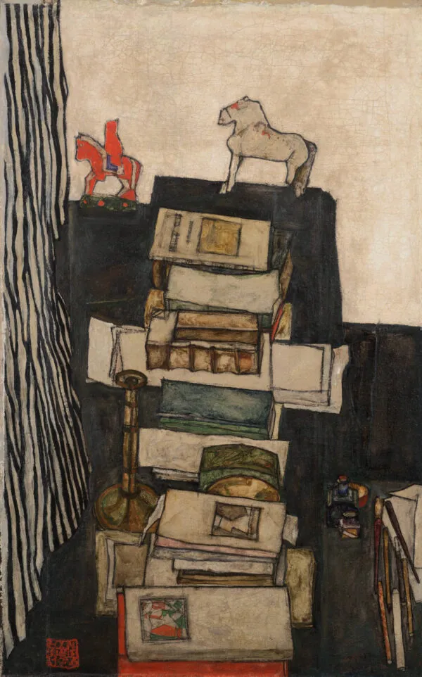 Egon Schiele – Still Life with Books
