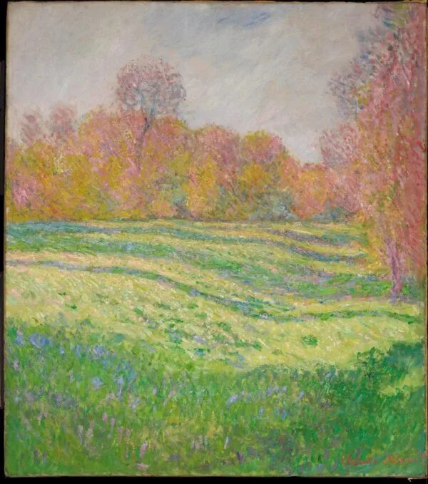 Claude Monet - Travnik v Givernyju - ročno slikana umetniška slika - olje na platnu