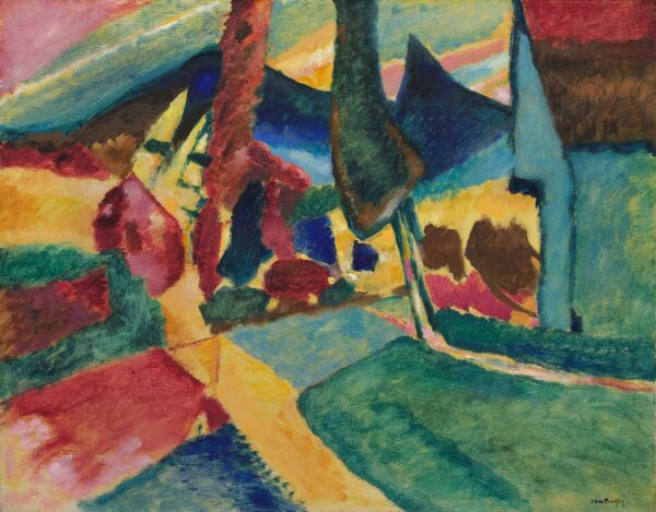 Wassily Kandinsky – Paesaggio con due pioppi
