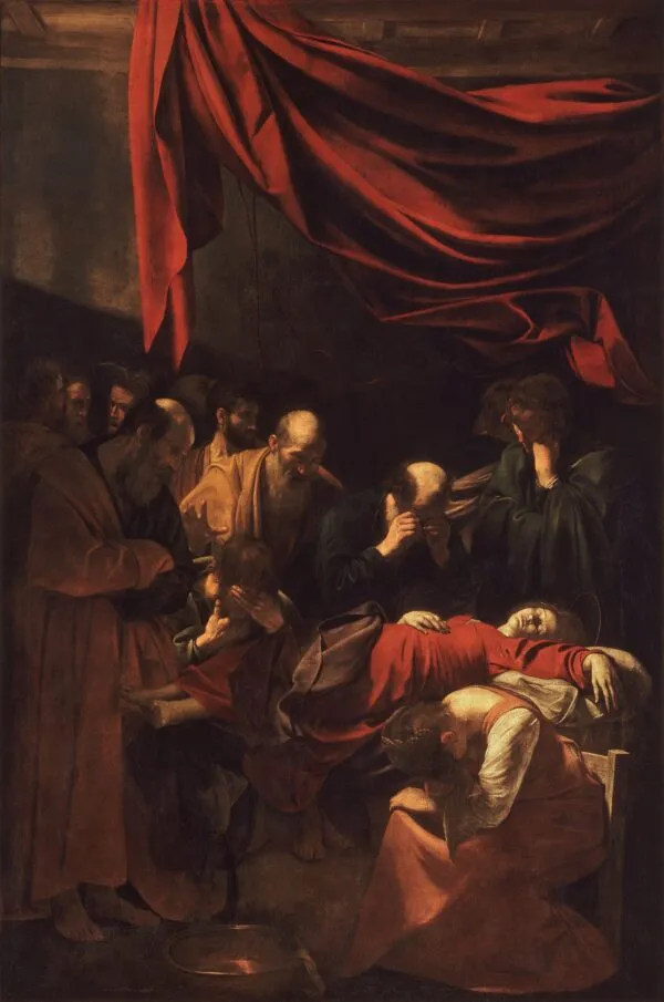 Caravaggio – Marijina smrt – izvirnik iz okoli 1604–1606 v Louvru v Parizu – olje na platnu