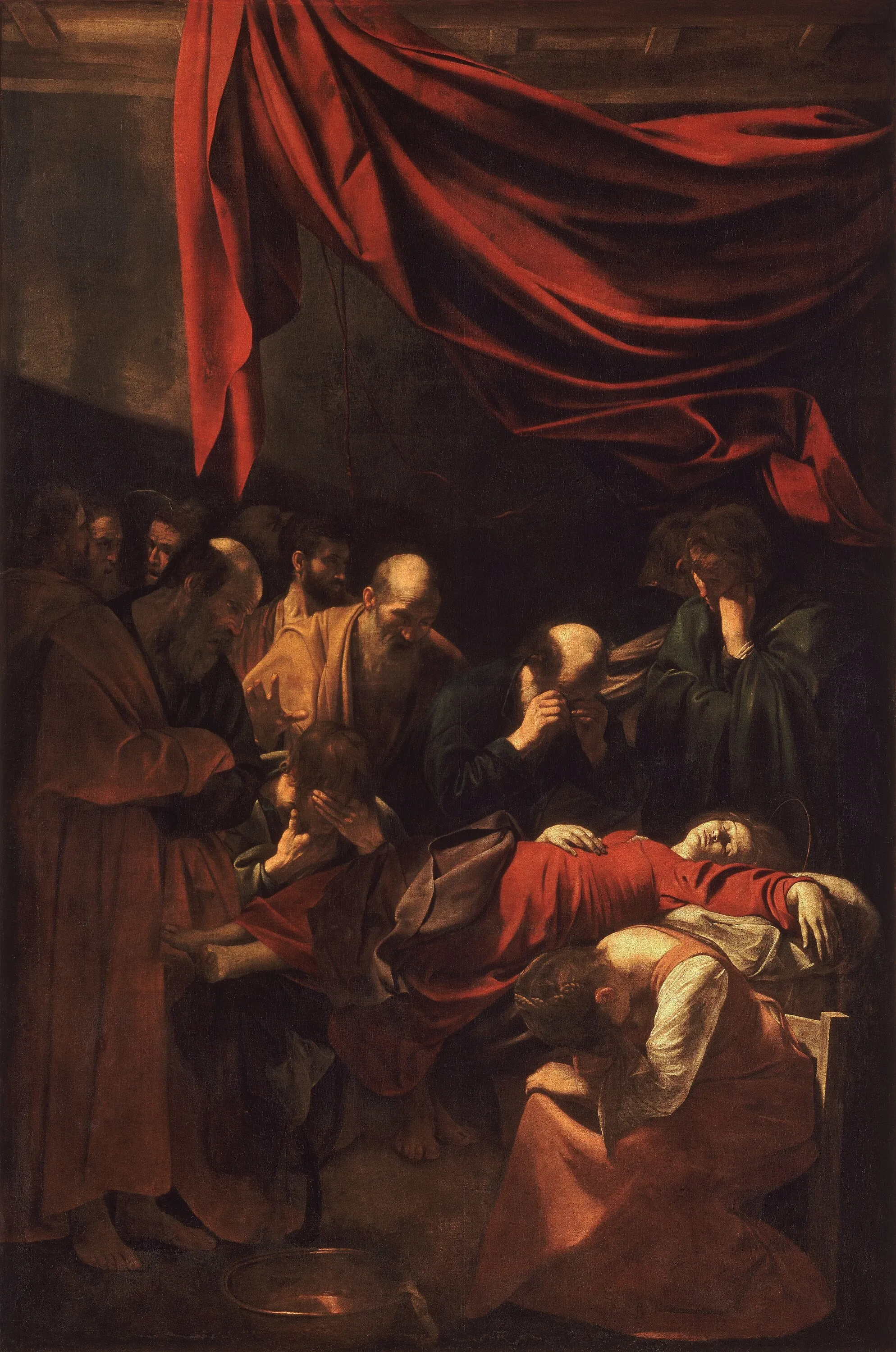 Caravaggio – Mária halála – a kb. 1604–1606-os eredeti a párizsi Louvre-ban – olaj, vászon