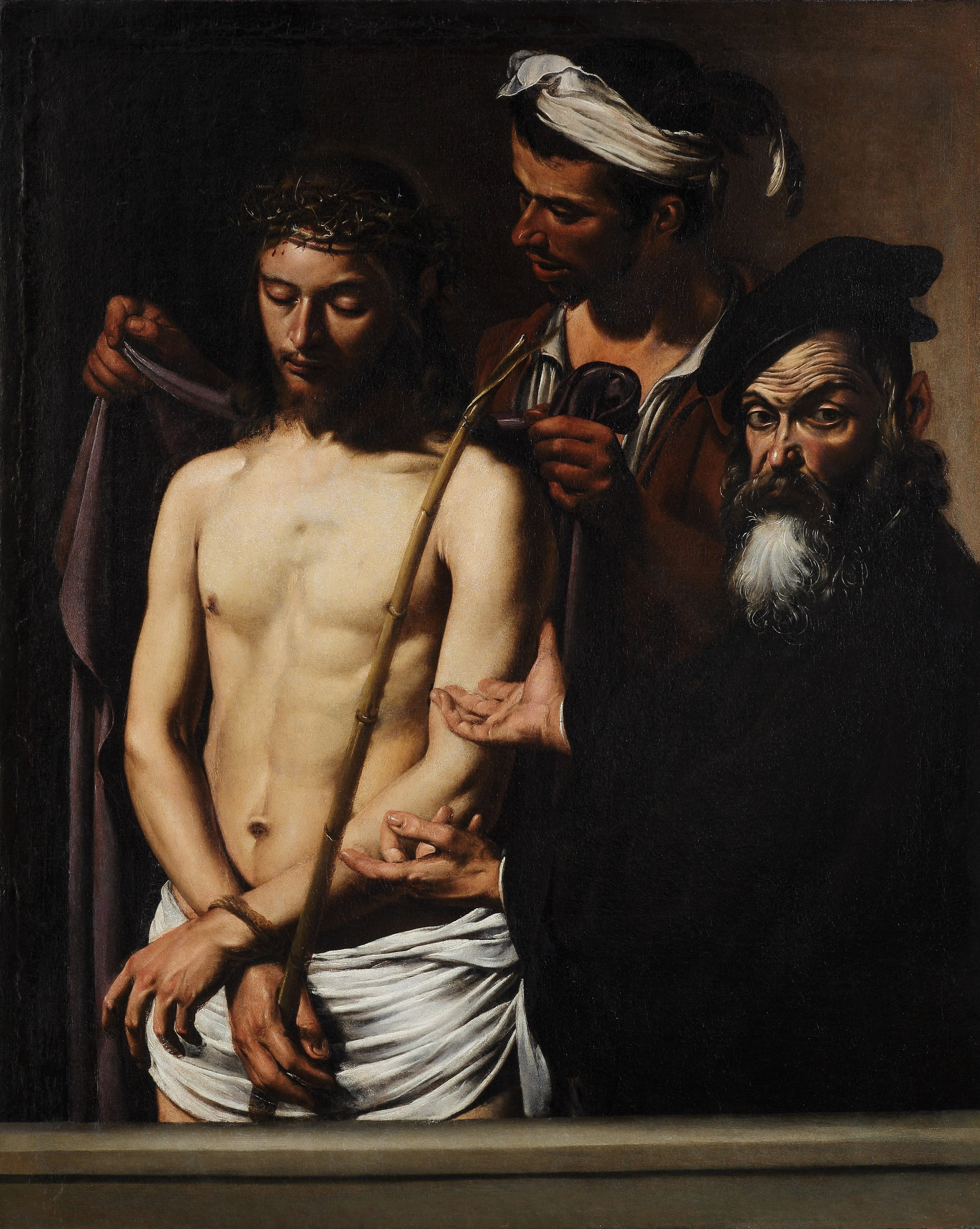 Caravaggio – Ecce Homo – das Original von um 1605–1606 im Palazzo Bianco, Genua – Öl auf Leinwand