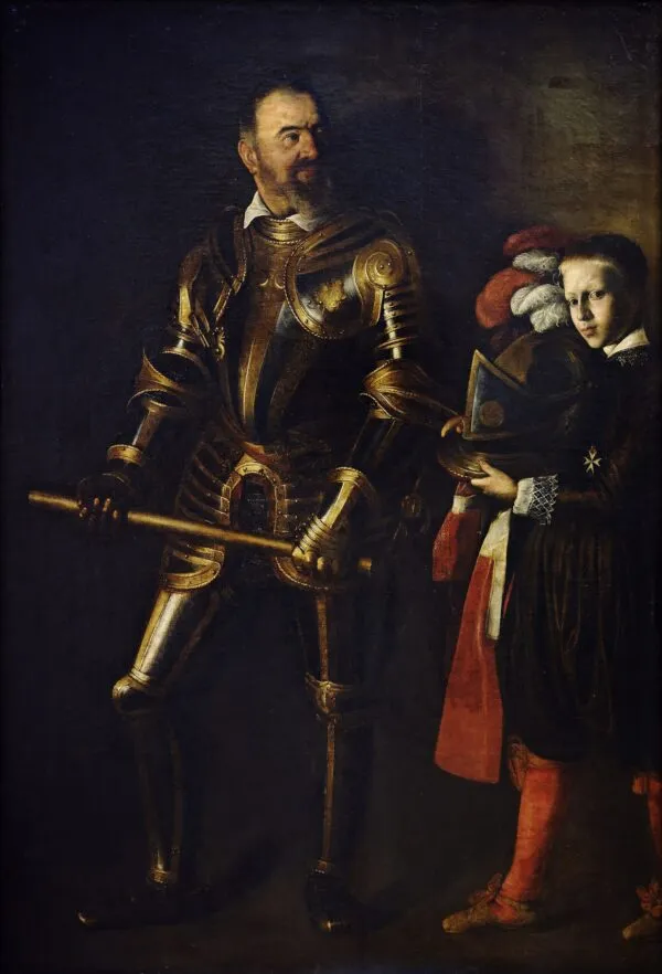 Caravaggio – Porträt des Alof de Wignacourt mit Pagen – das Original von um 1607–1608 im Louvre, Paris – Öl auf Leinwand