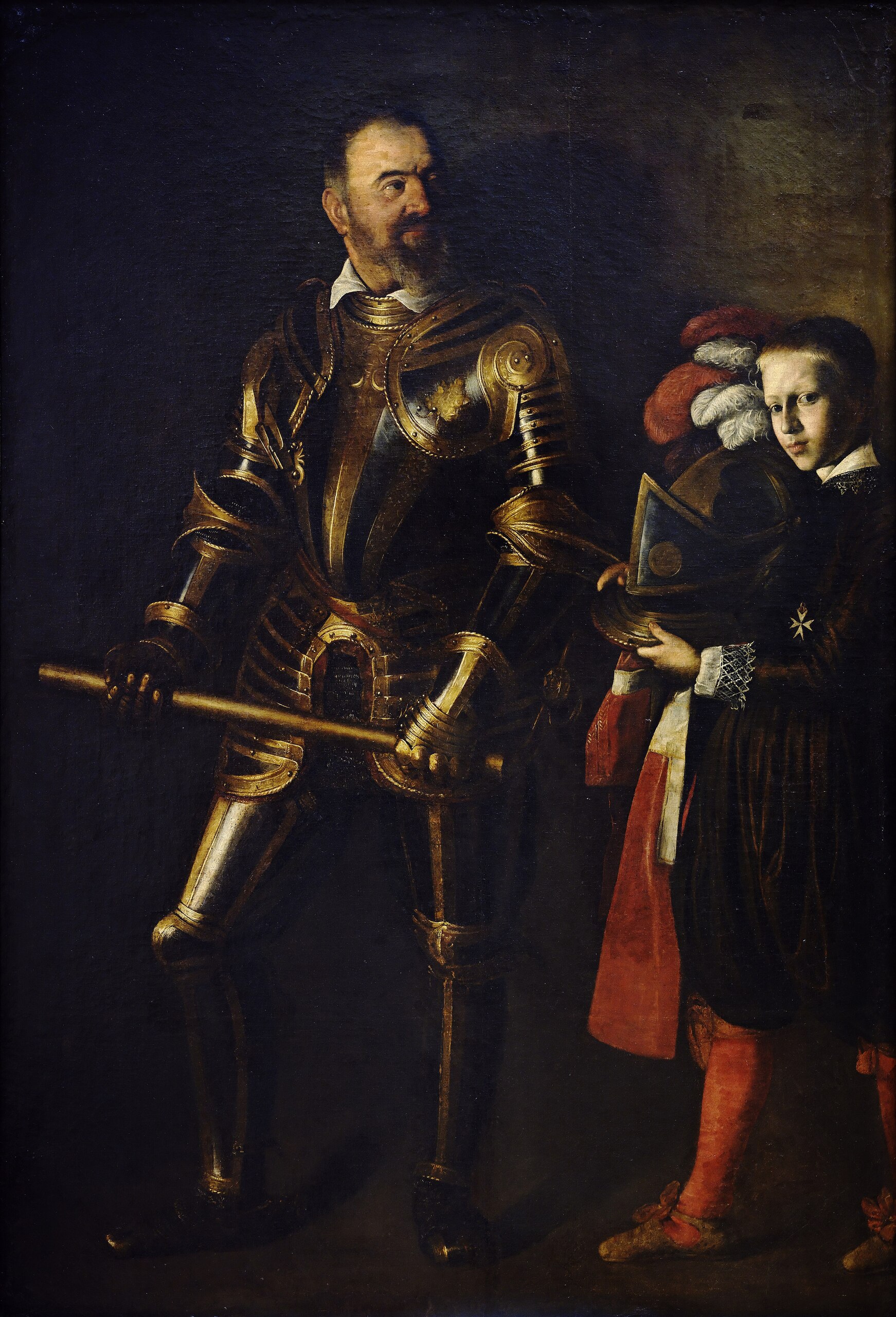 Caravaggio – Porträt des Alof de Wignacourt mit Pagen – das Original von um 1607–1608 im Louvre, Paris – Öl auf Leinwand