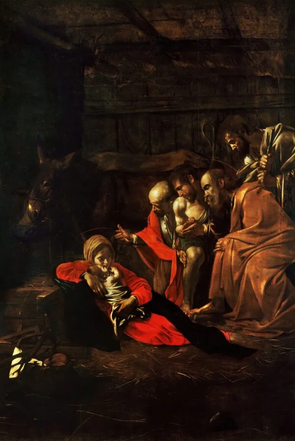 Caravaggio – Die Anbetung der Hirten – das Original von 1609 im Museo Regionale, Messina – Öl auf Leinwand