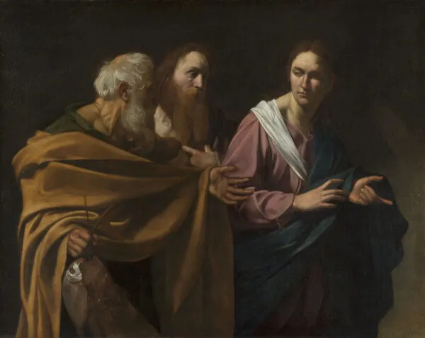 Caravaggio – Die Berufung der Heiligen Petrus und Andreas – das Original von um 1603–1606 in der Royal Collection – Öl auf Leinwand