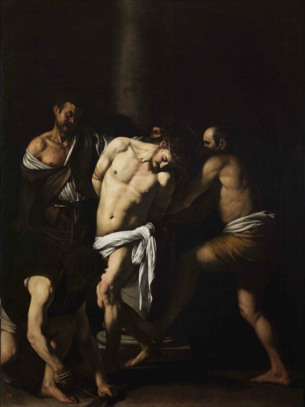 Caravaggio – Bičanje Kristusa – izvirnik iz leta 1607 v muzeju Capodimonte v Neaplju – olje na platnu