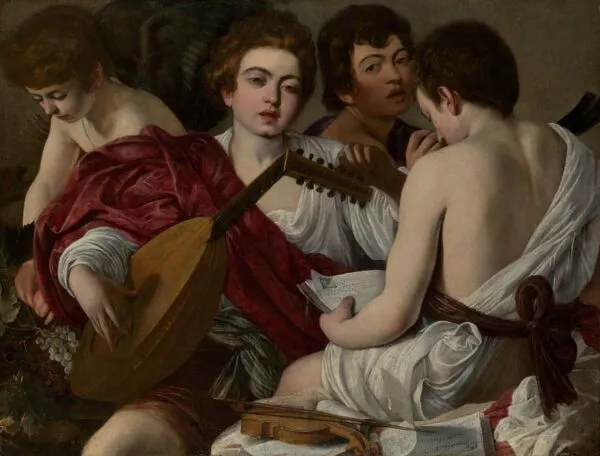 Caravaggio – The Musicians – the c. 1595 original in the Metropolitan Museum of Art, New York – oil on canvas