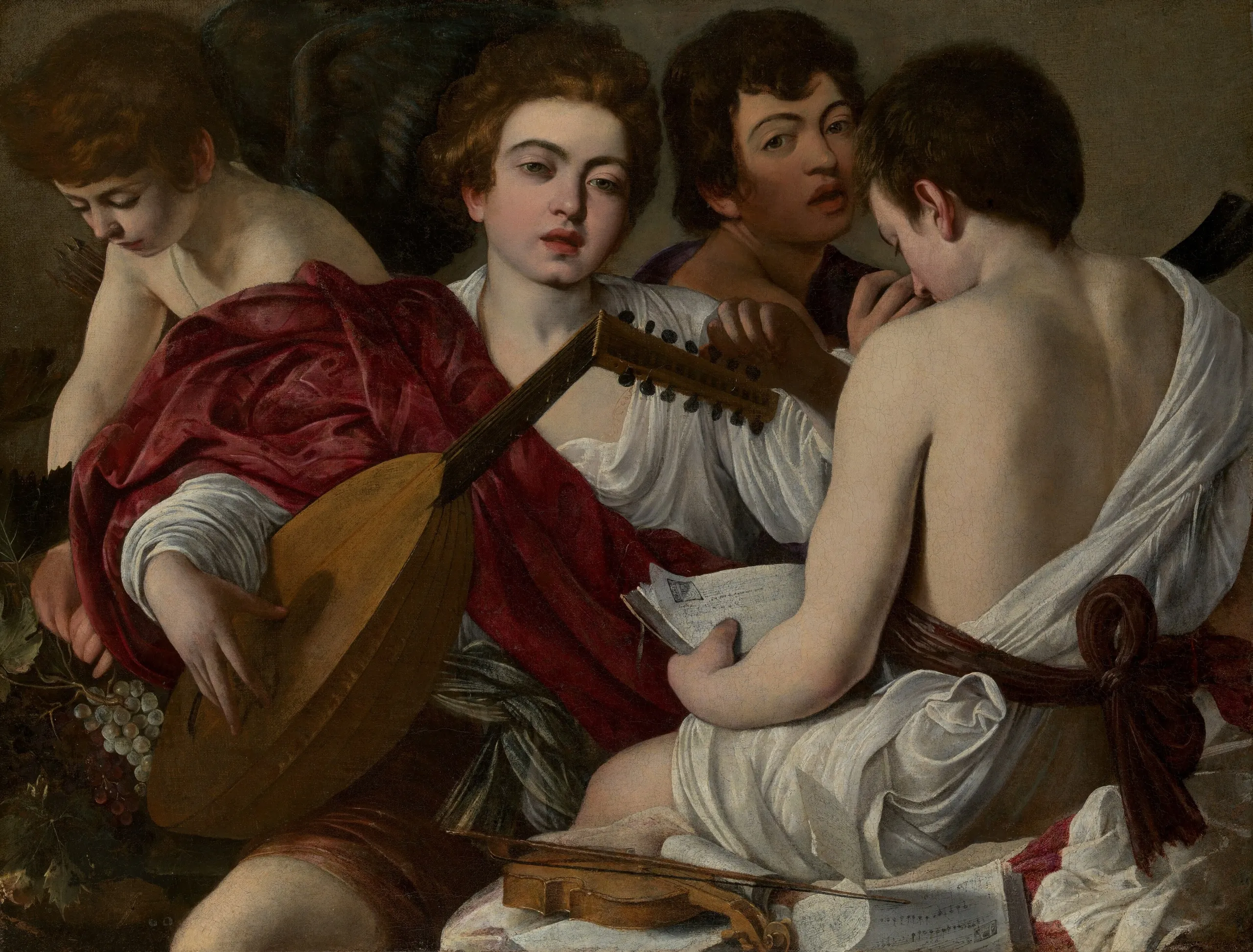 Caravaggio – The Musicians – the c. 1595 original in the Metropolitan Museum of Art, New York – oil on canvas