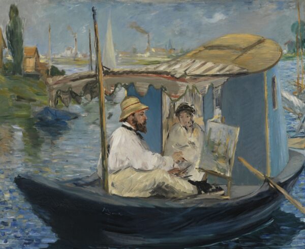 Édouard Manet – Claude Monet malt in seinem Boot – Öl auf Leinwand von 1874, Neue Pinakothek