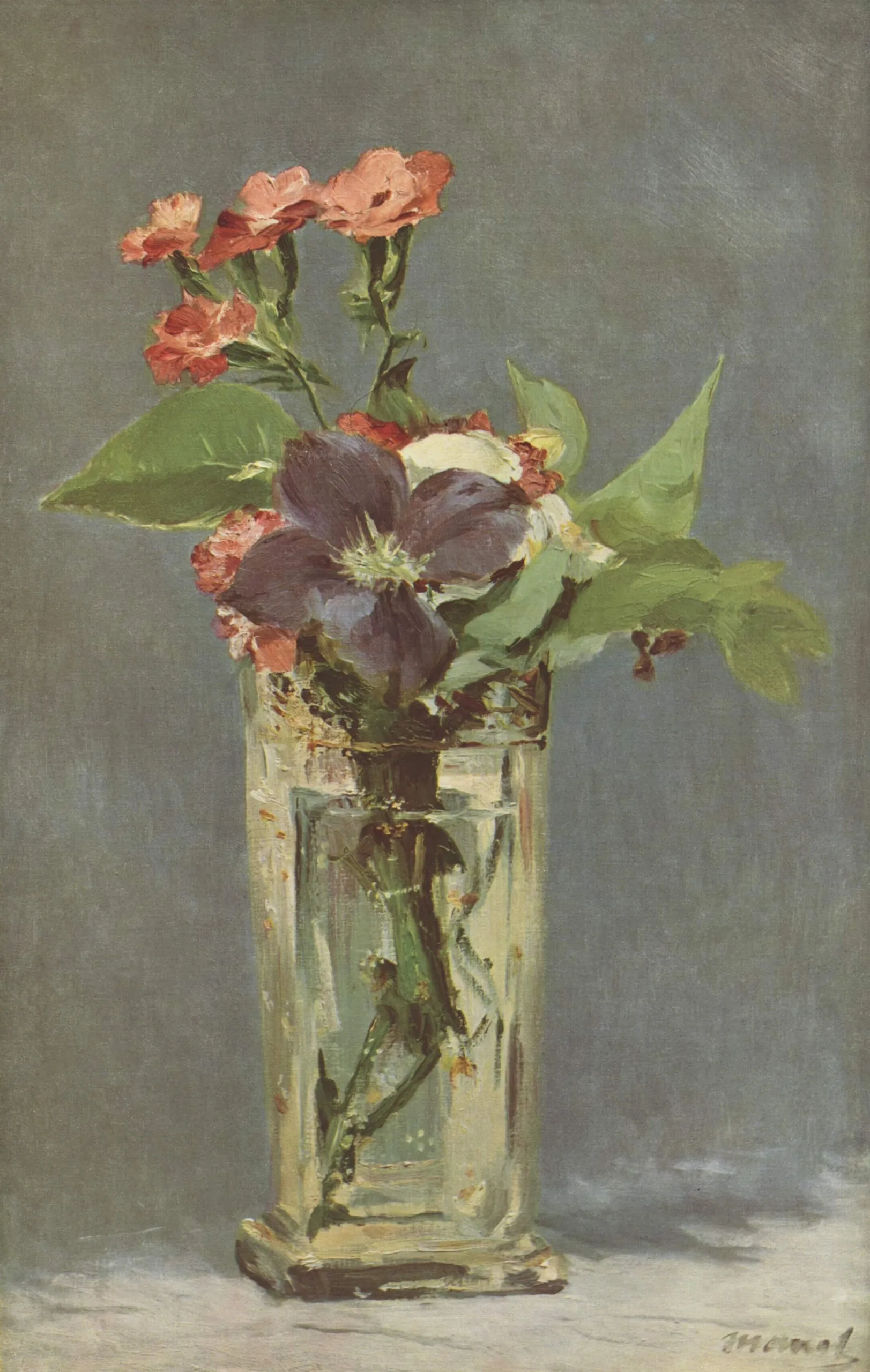 Édouard Manet – Cvetje v kristalni vazi – olje na platnu iz leta 1882, Musée Fabre