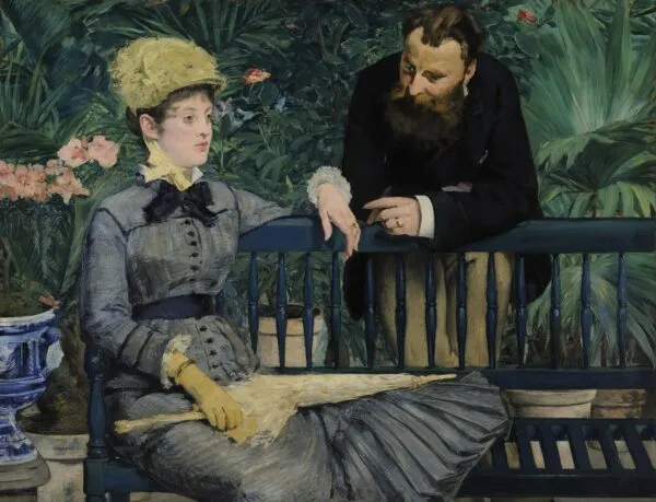 Édouard Manet – Nella serra – olio su tela del 1879, Alte Nationalgalerie, Berlino