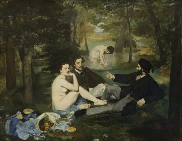 Édouard Manet – Zajtrk na travi – olje na platnu iz leta 1863, Musée d’Orsay