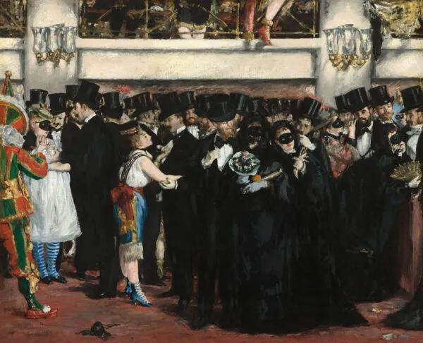 Édouard Manet – Ples v maskah v operi – olje na platnu iz leta 1873, National Gallery of Art