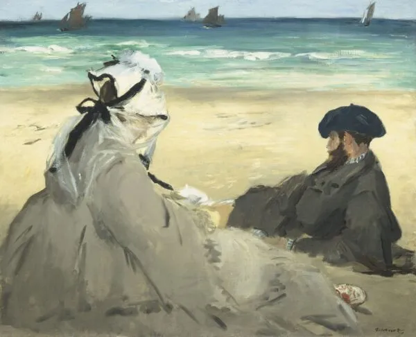 Édouard Manet – Sulla spiaggia – olio su tela del 1873, Musée d’Orsay