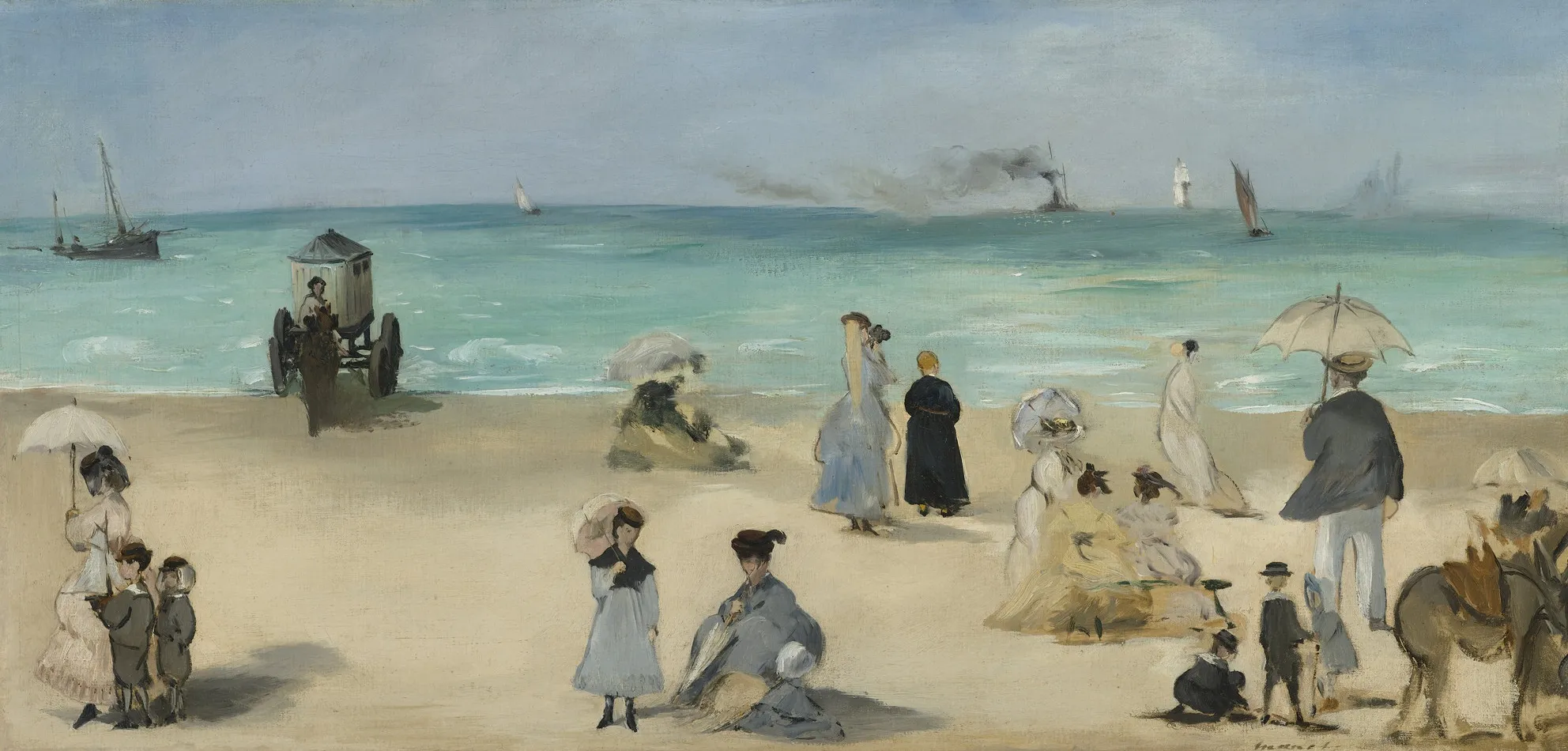 Édouard Manet – A boulogne-i strandon – olaj vásznon 1868-ból, Virginia Museum of Fine Arts