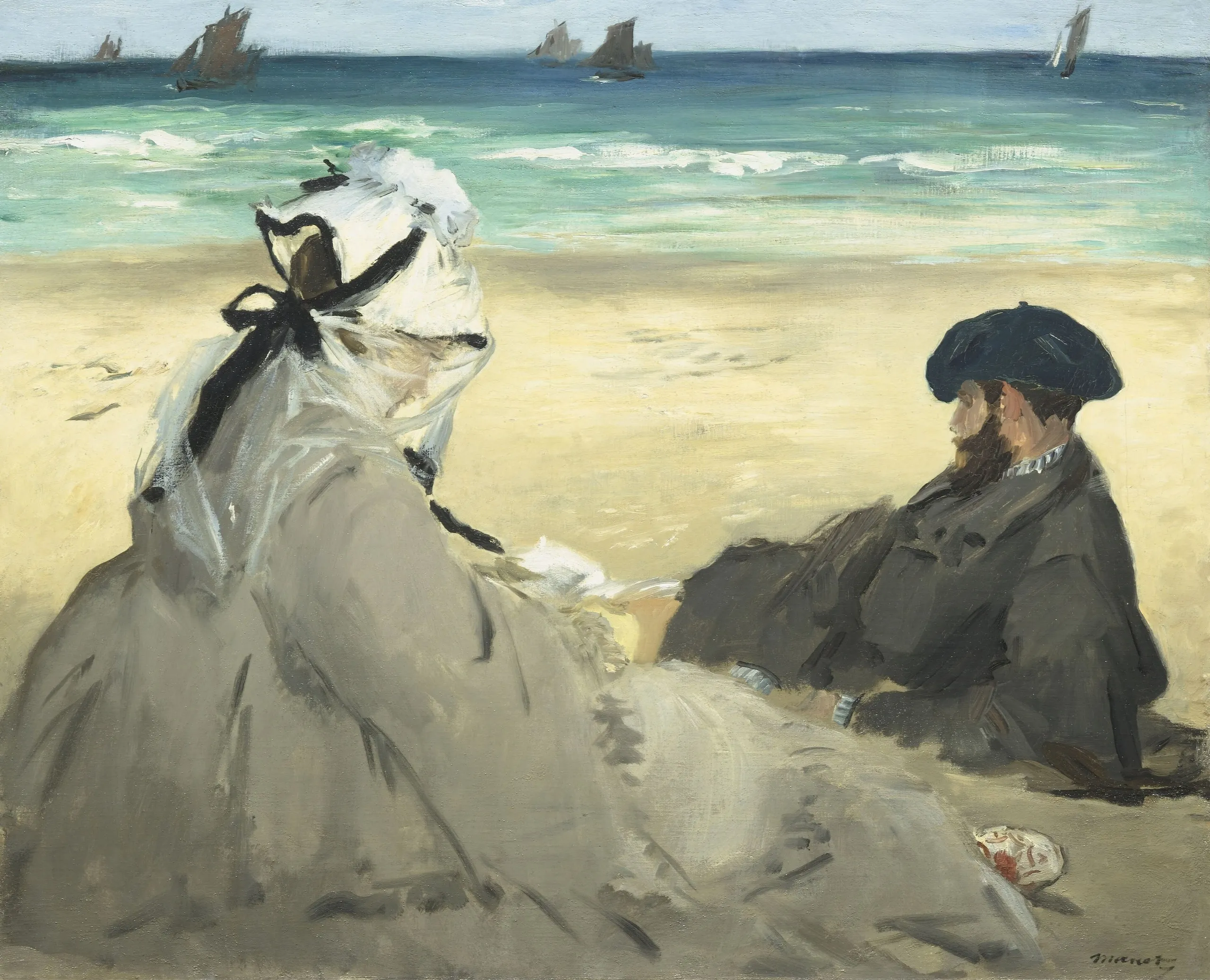 Édouard Manet – Sulla spiaggia – olio su tela del 1873, Musée d’Orsay
