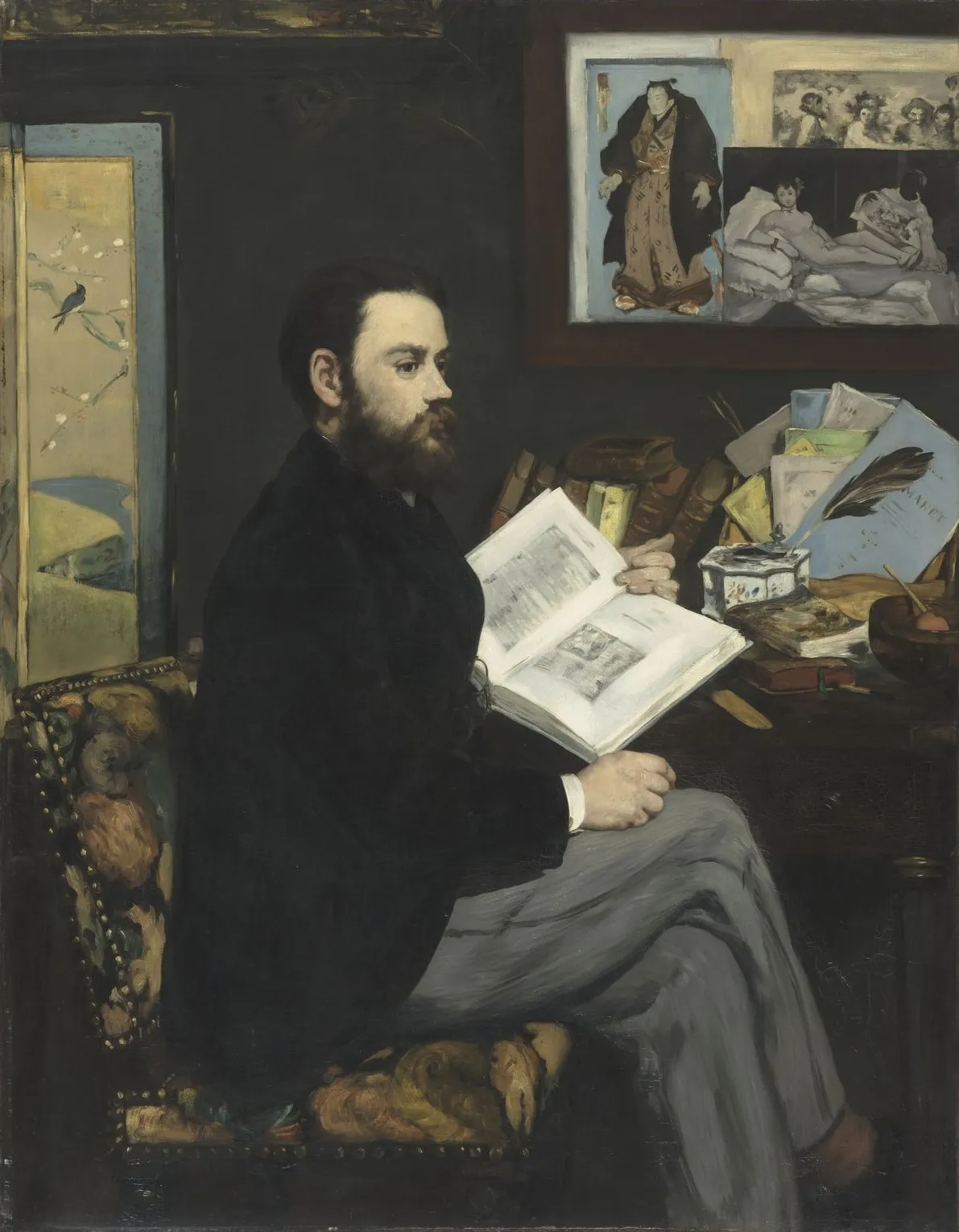 Édouard Manet – Porträt von Émile Zola – Öl auf Leinwand von 1868, Musée d’Orsay