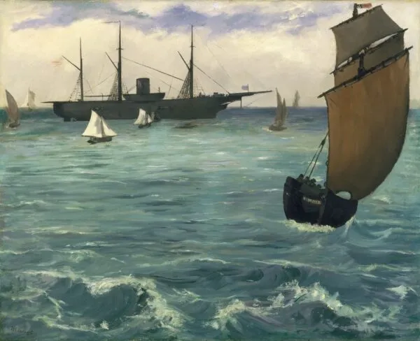 Édouard Manet – A Kearsarge Boulogne-nál – olaj vásznon 1864-ből, The Metropolitan Museum of Art