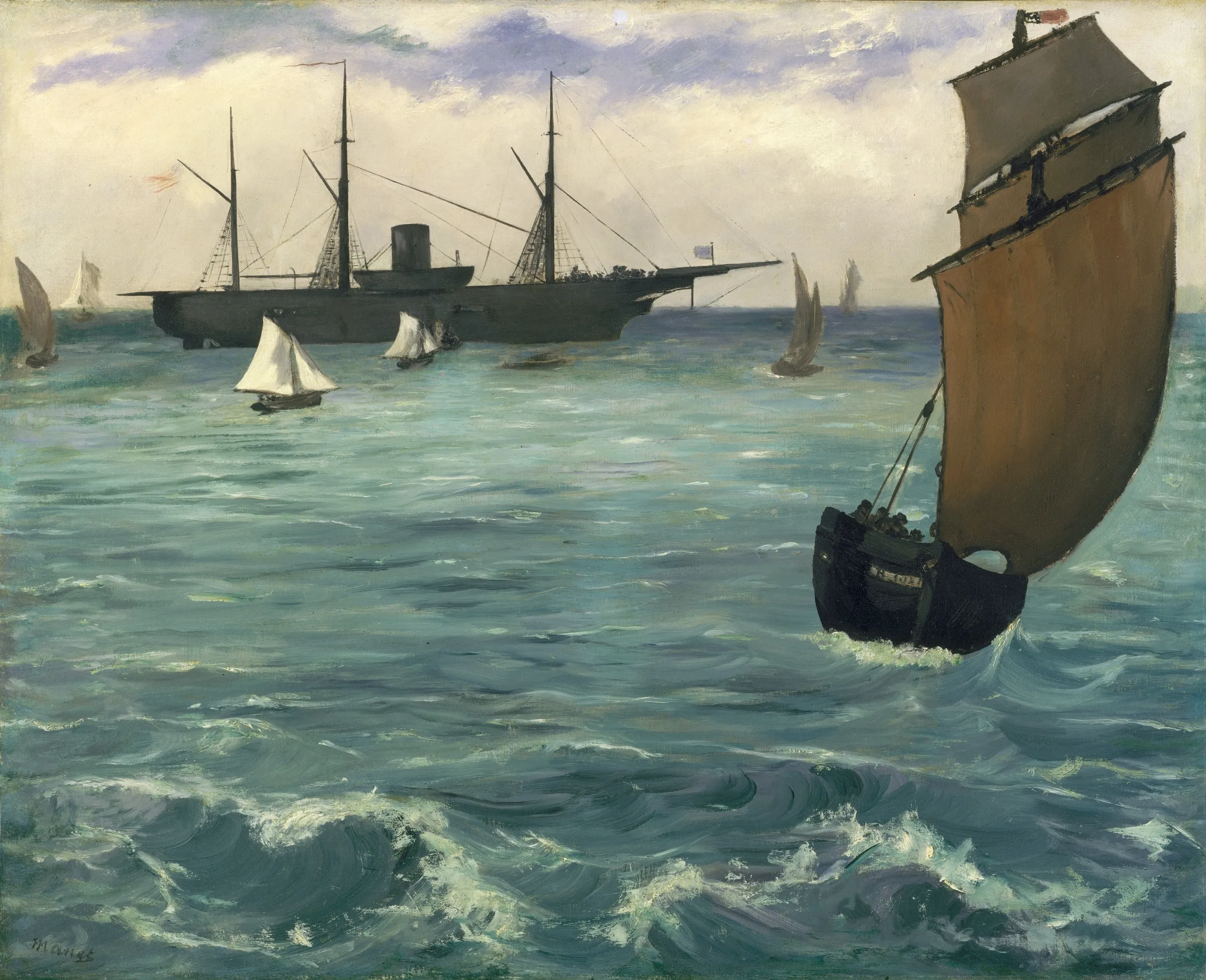 Édouard Manet – A Kearsarge Boulogne-nál – olaj vásznon 1864-ből, The Metropolitan Museum of Art