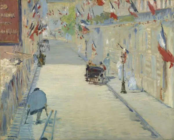 Édouard Manet – A zászlódíszes Rue Mosnier – olaj vásznon 1878-ból, J. Paul Getty Museum