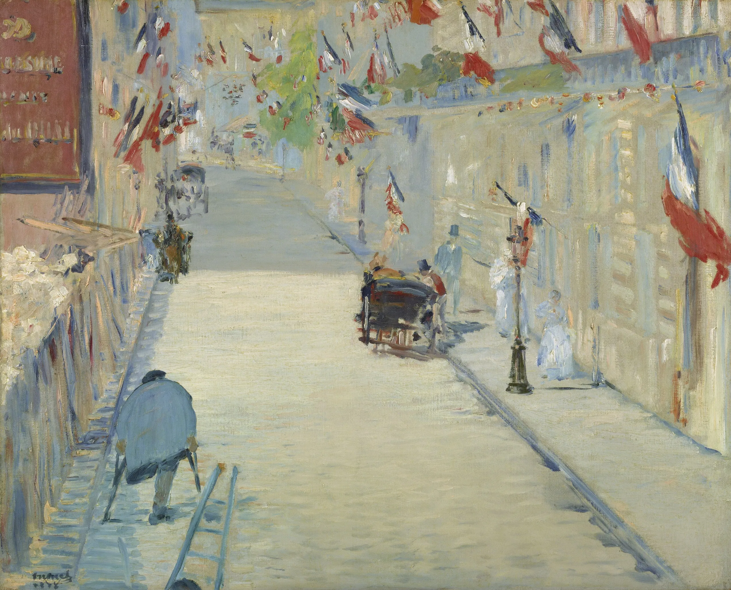 Édouard Manet – A zászlódíszes Rue Mosnier – olaj vásznon 1878-ból, J. Paul Getty Museum