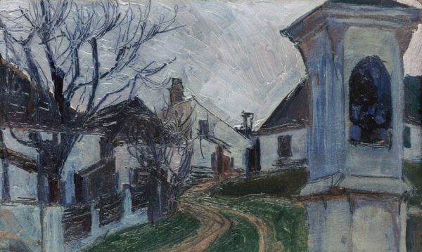 Egon Schiele – Gola stabla, kuće i poklonac
