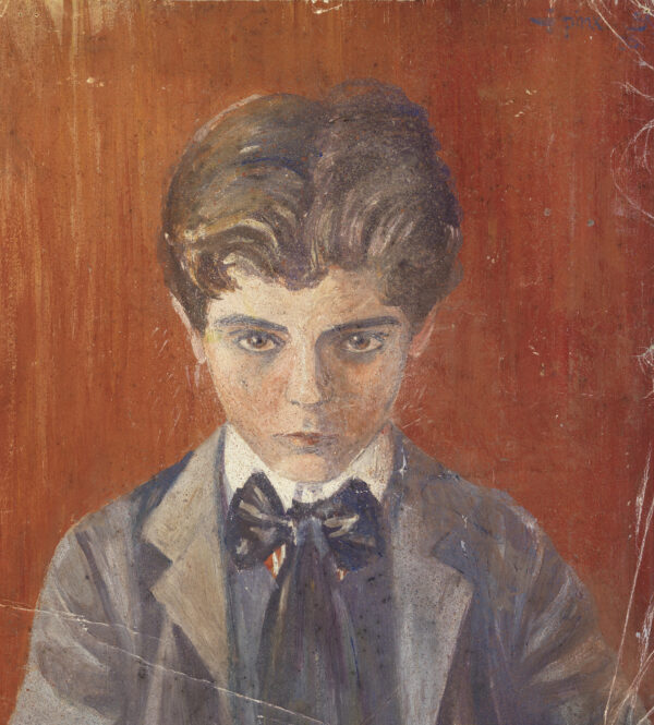Egon Schiele – Autoportret pred crvenom pozadinom