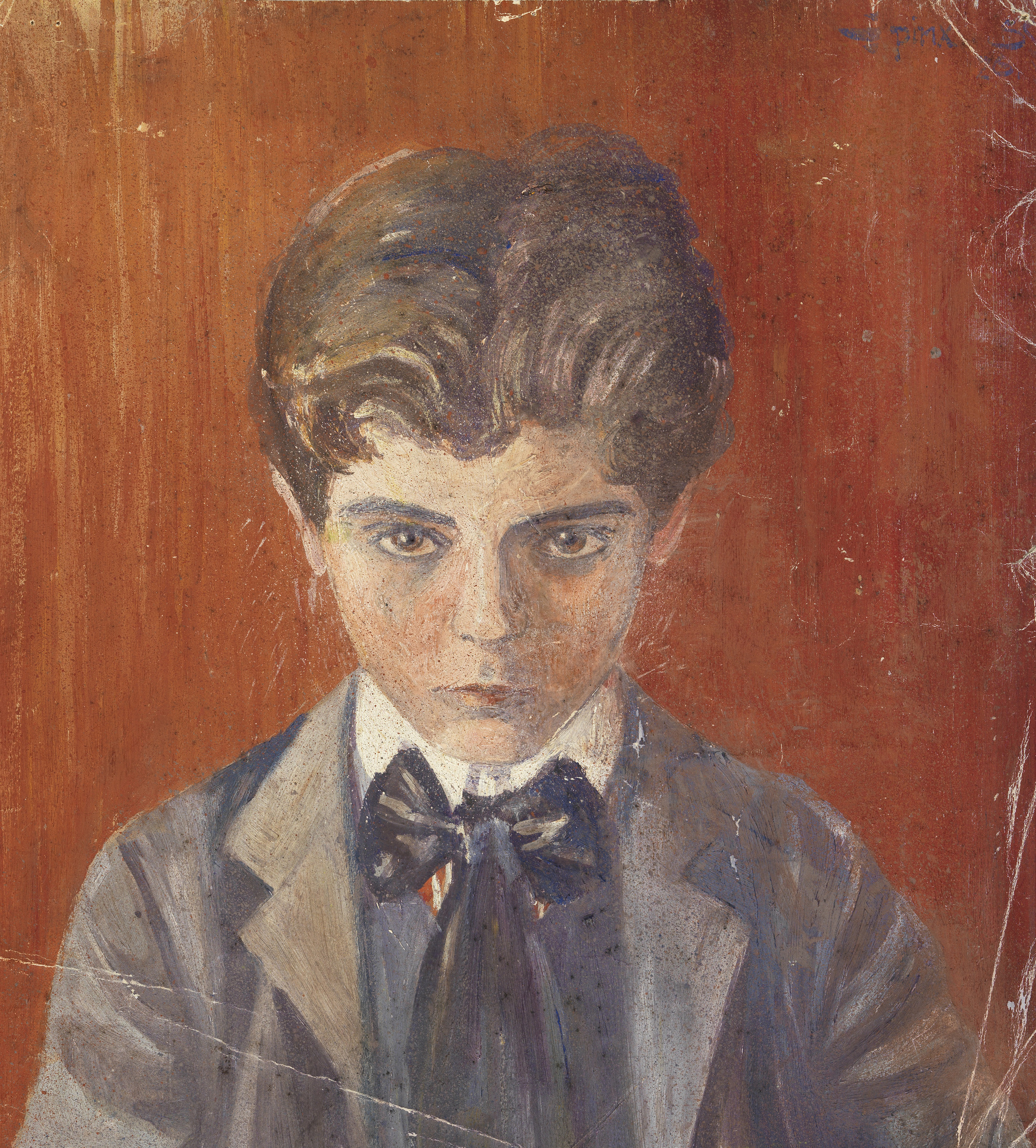 Egon Schiele – Autoportret pred crvenom pozadinom
