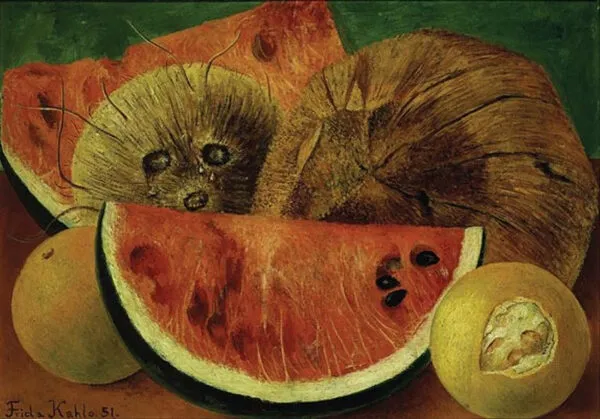 Frida Kahlo – Coconuts – the original of 1951 in the Museo de Arte Moderno in Mexico City – oil on masonite