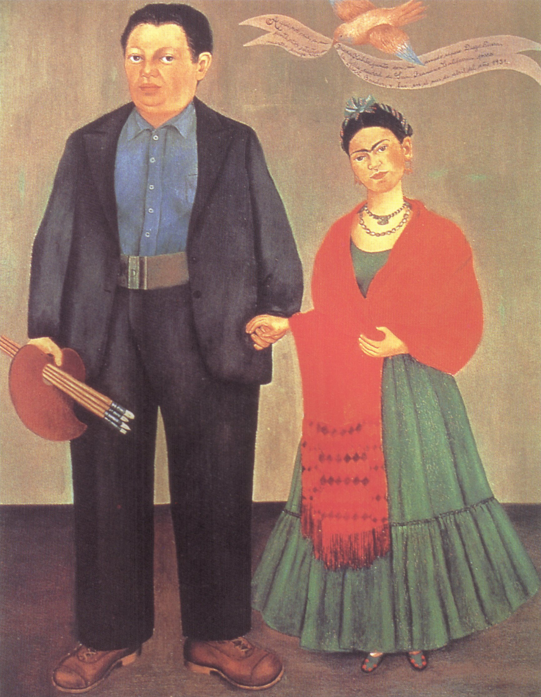Frida Kahlo – Frida und Diego Rivera – das Original von 1931 im SFMOMA, San Francisco – Öl auf Leinwand