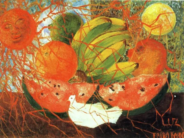 Frida Kahlo – Fruit of Life – the original in a private collection in Mexico – oil on masonite