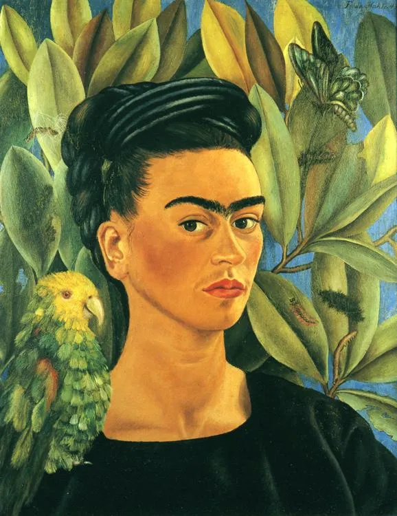 Frida Kahlo – Self-Portrait with Bonito (1941) – the original in a private collection in the United States – oil on canvas