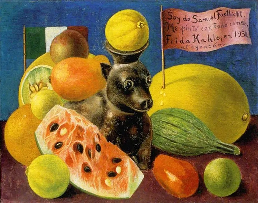 Frida Kahlo – Natura morta dedicata a Samuel Fastlicht – l’originale del 1951 nella collezione del dottor Samuel Fastlicht – olio su tela