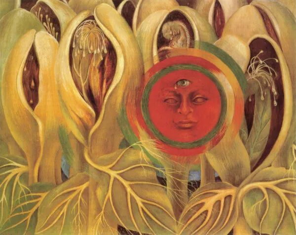 Frida Kahlo – Sun and Life – the original of 1947 in a private collection in Mexico City – oil on masonite