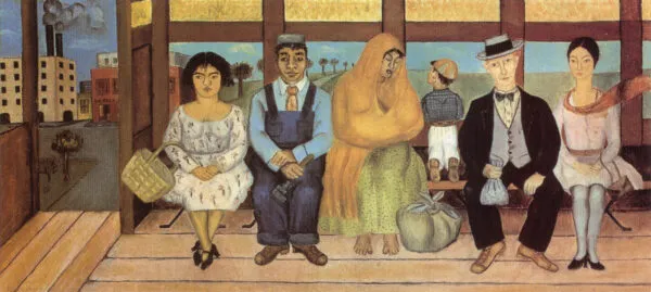 Frida Kahlo – A busz – az 1929-es eredeti a Museo Dolores Olmedo gyűjteményében – olaj, vászon