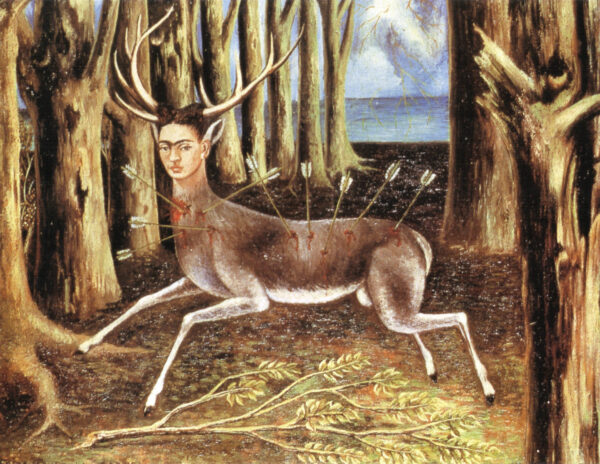 Frida Kahlo – Der verwundete Hirsch – das Original von 1946 in Privatbesitz – Öl auf Hartfaserplatte