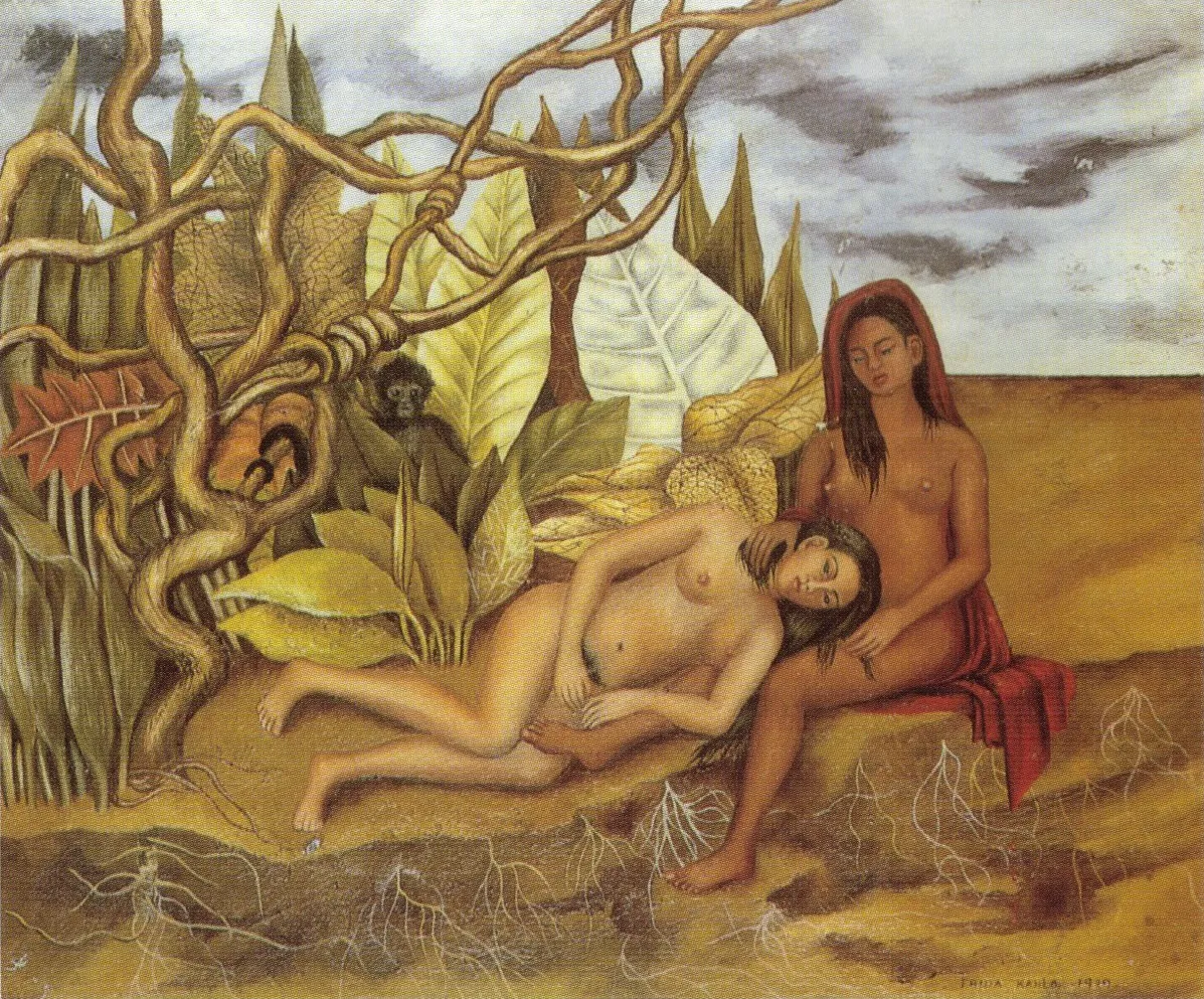 Frida Kahlo – Two Nudes in a Forest – the original of 1939 in a private collection in Washington – oil on metal