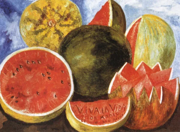 Frida Kahlo – Viva la Vida (Görögdinnyék) – az 1954-es eredeti a coyoacáni Frida Kahlo Múzeumban – olaj, farostlemez