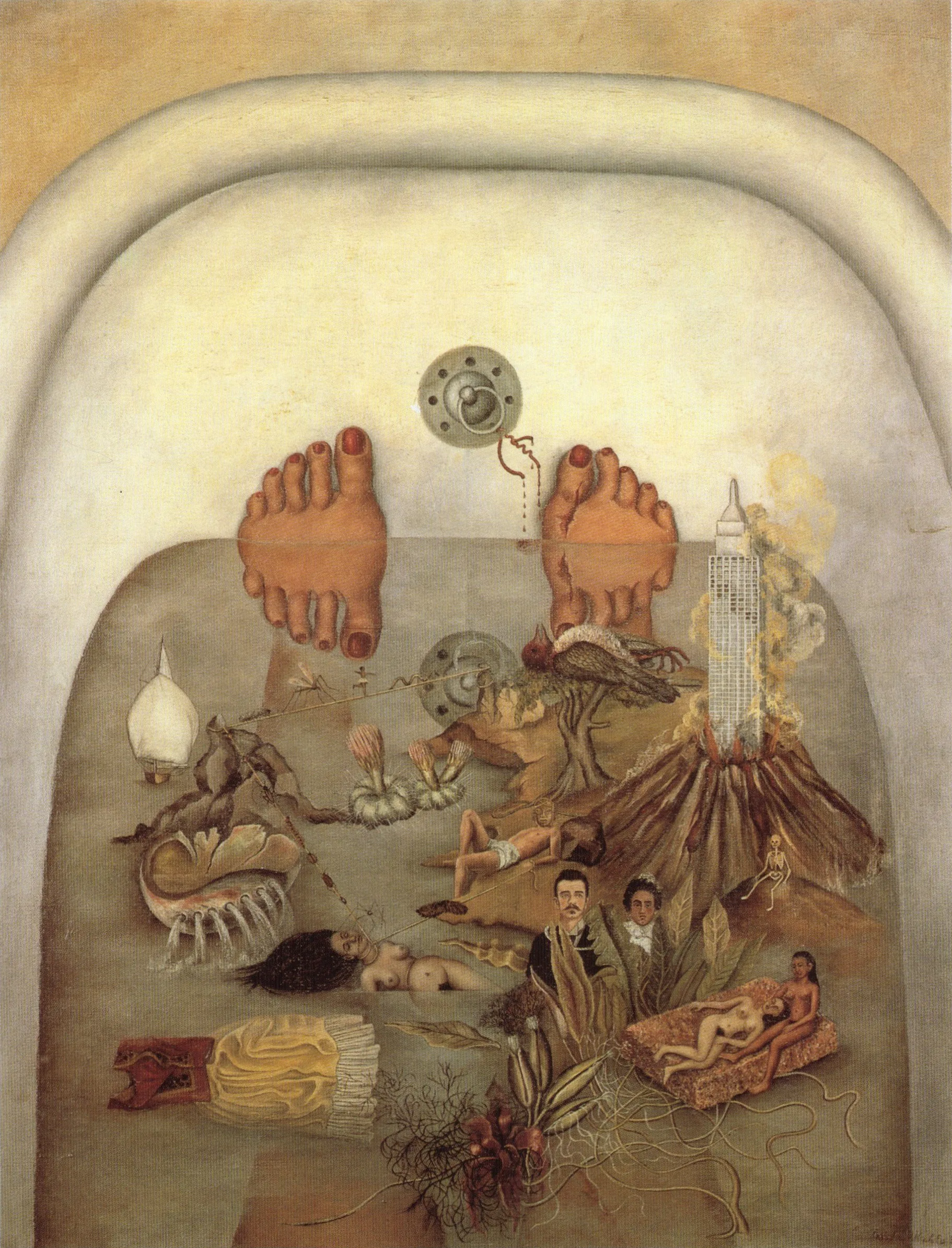 Frida Kahlo – Amit a víz adott nekem – az 1938-as eredeti Daniel Filipacchi magángyűjteményében – olaj, vászon
